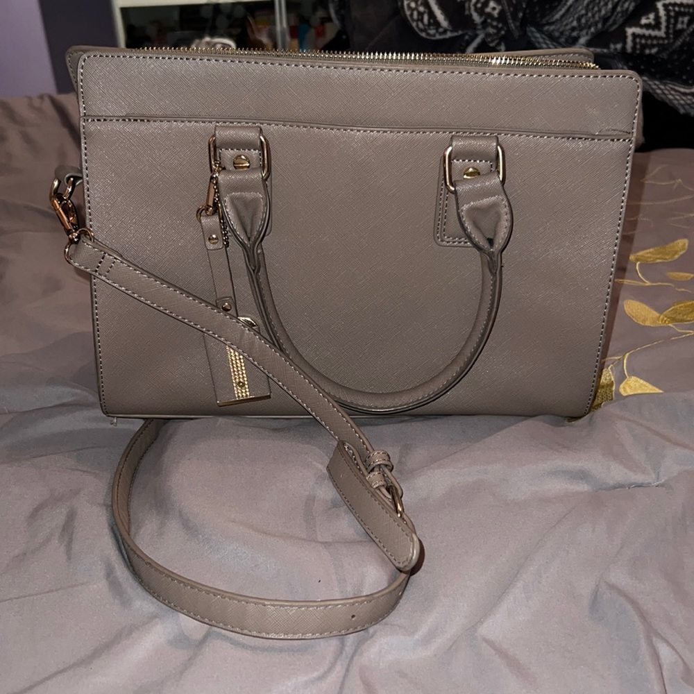 Miztique Grey Faux Leather Crossbody purse